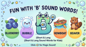 1100 B Sound Words (Short & Long) with Phonic Sounds to Learn