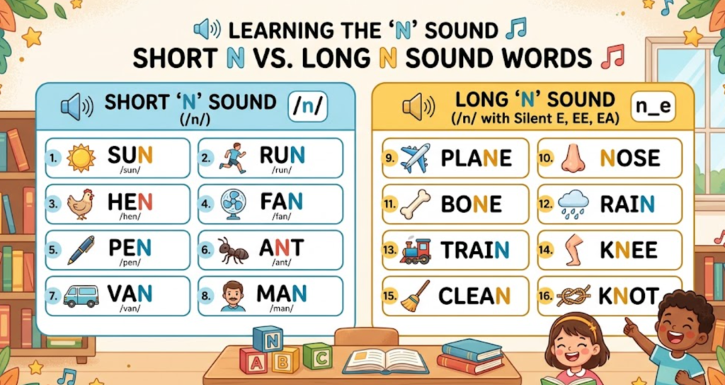 n sound words