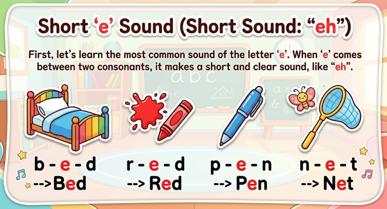 e sound words