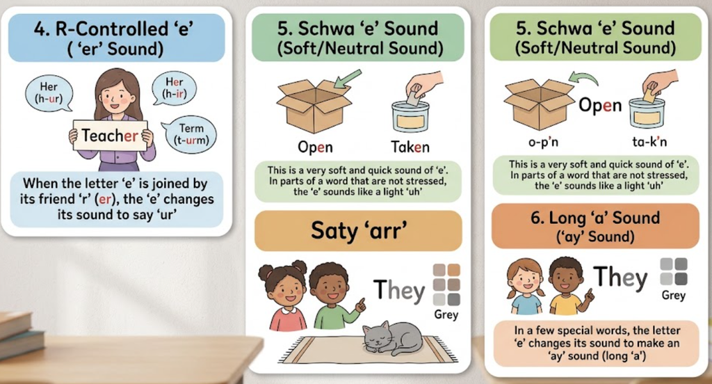 e sound words